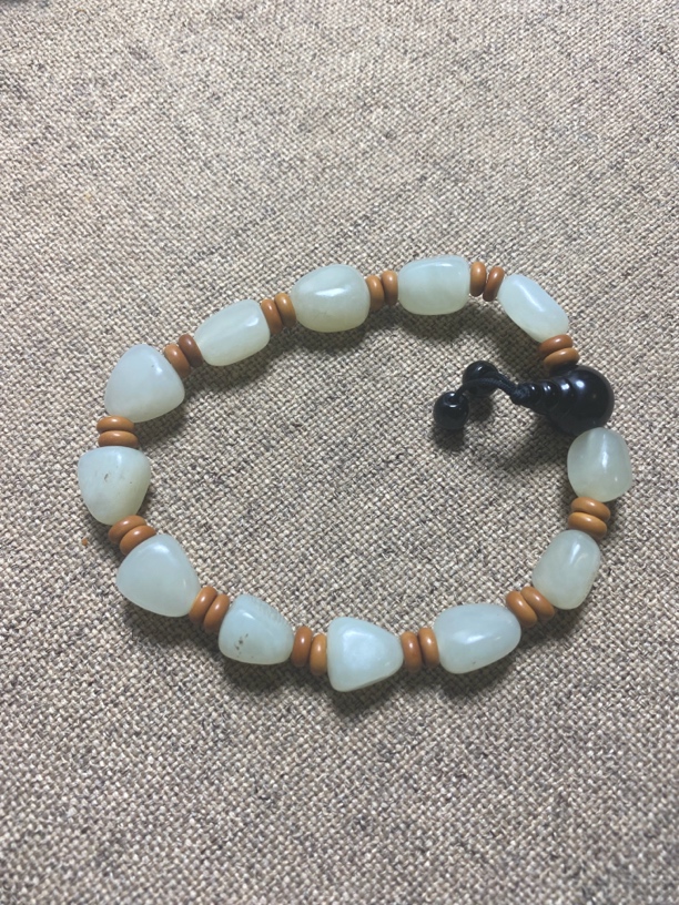 和田玉随形手串男女情侣款单圈手链