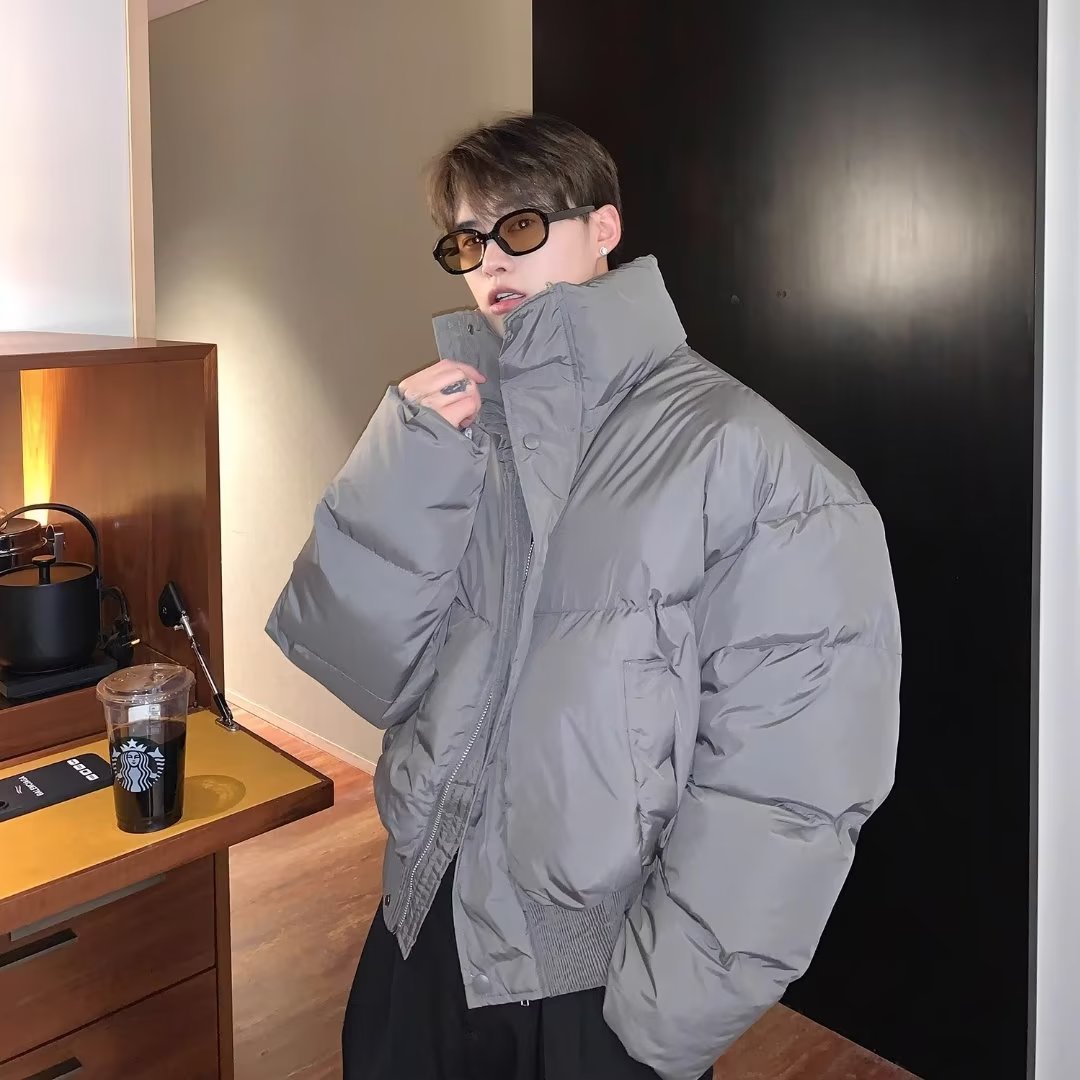 2023冬季新款美式复古立领棉衣oversize外（冬款ins潮流服饰背心）