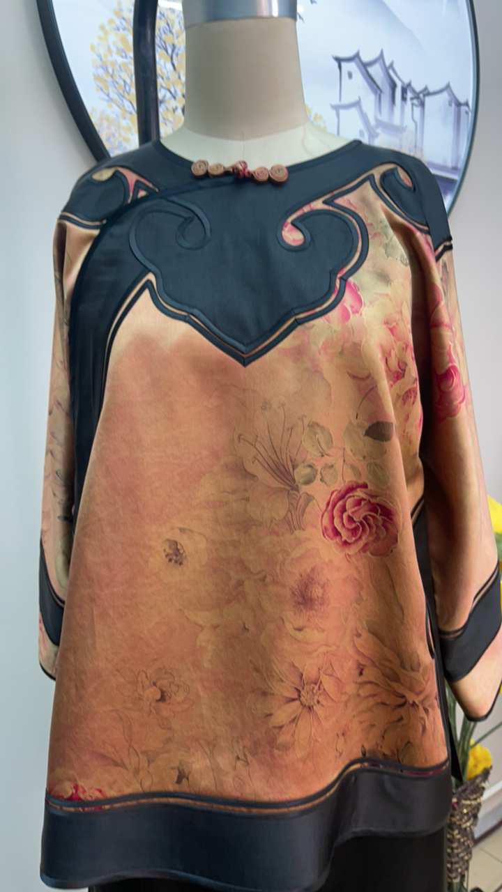 香云纱如意云肩上衣新中式