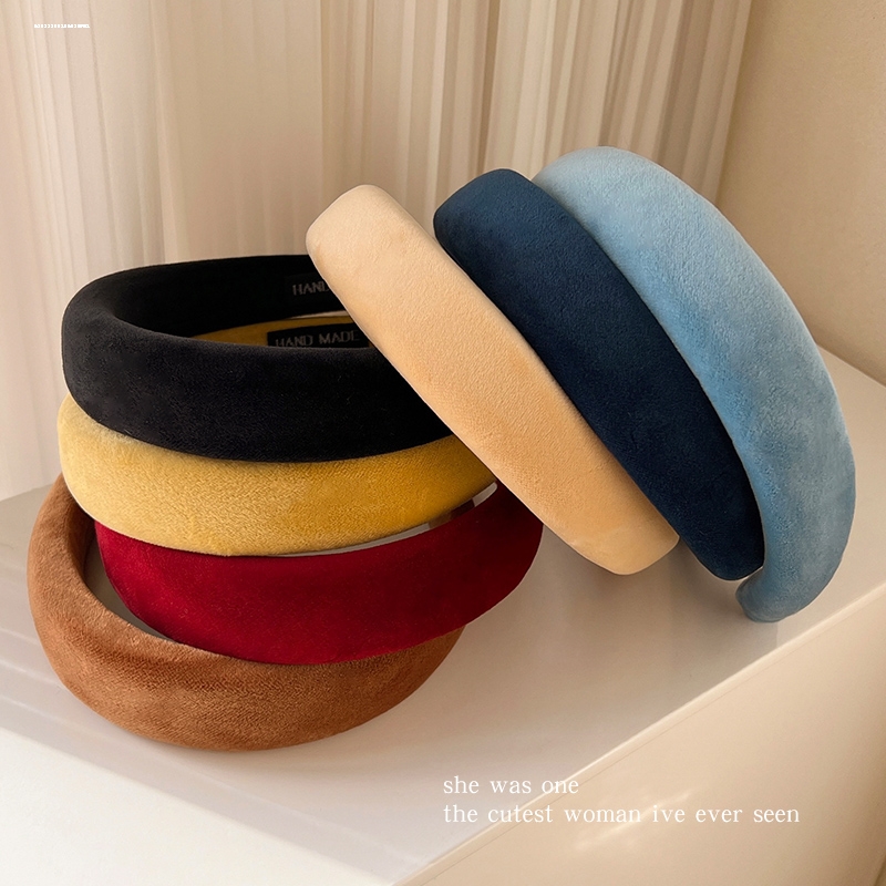 压发新款显白时尚宽边毛绒发箍发捆精致简约少女高颅顶洗脸头箍