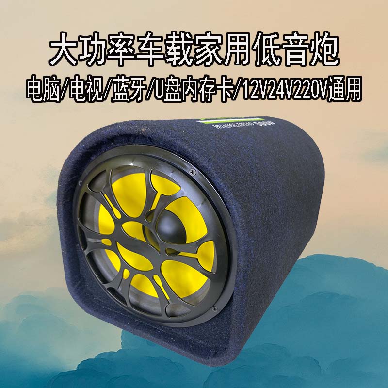 黄鹂鸟10寸隧道大功率12V24V220V家用车载重低炮无线低音炮车载