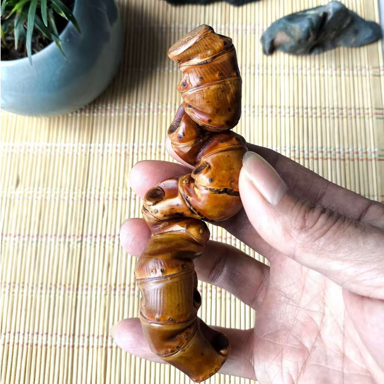  竹根手把件竹鞭实心竹 47