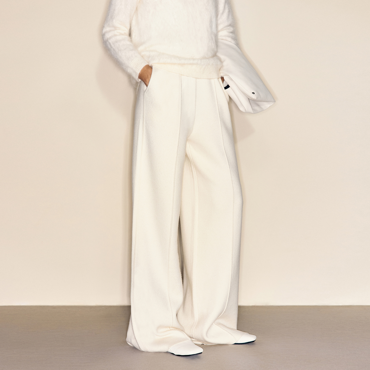 【黑标系列】松紧高腰简约针织直筒裤百搭女 LGD2EAK030