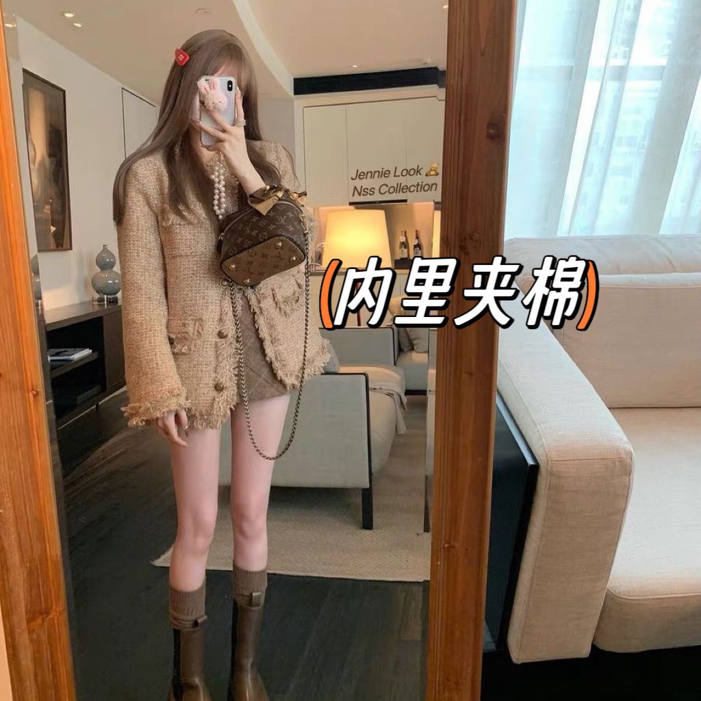 百搭小香毛边设计高级感小众上衣精致小香风短外套时尚秋冬厚外套