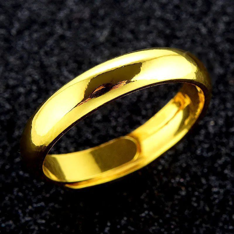 合金戒指 指环男素圈戒指光面戒指可调节戒指金色情侣对戒可调节