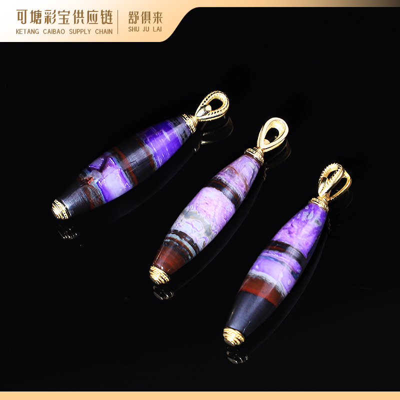 【厚爱公主专属】泥地樱花 S925银 舒俱来桶珠吊坠KTCB-2096(多样性