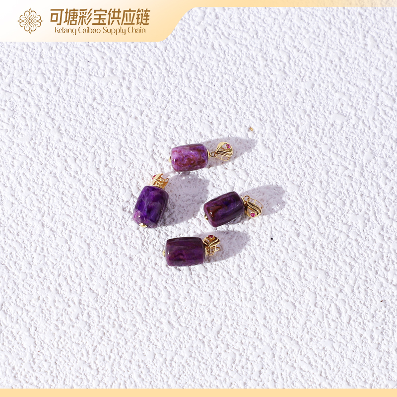 南非舒俱来 欧若风18K金 桃红樱花 舒俱来桶珠吊坠 多样性发一件