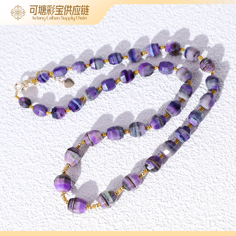 南非舒俱来 18K金 S级冰淇淋色 舒俱来项链 KTCB-3088