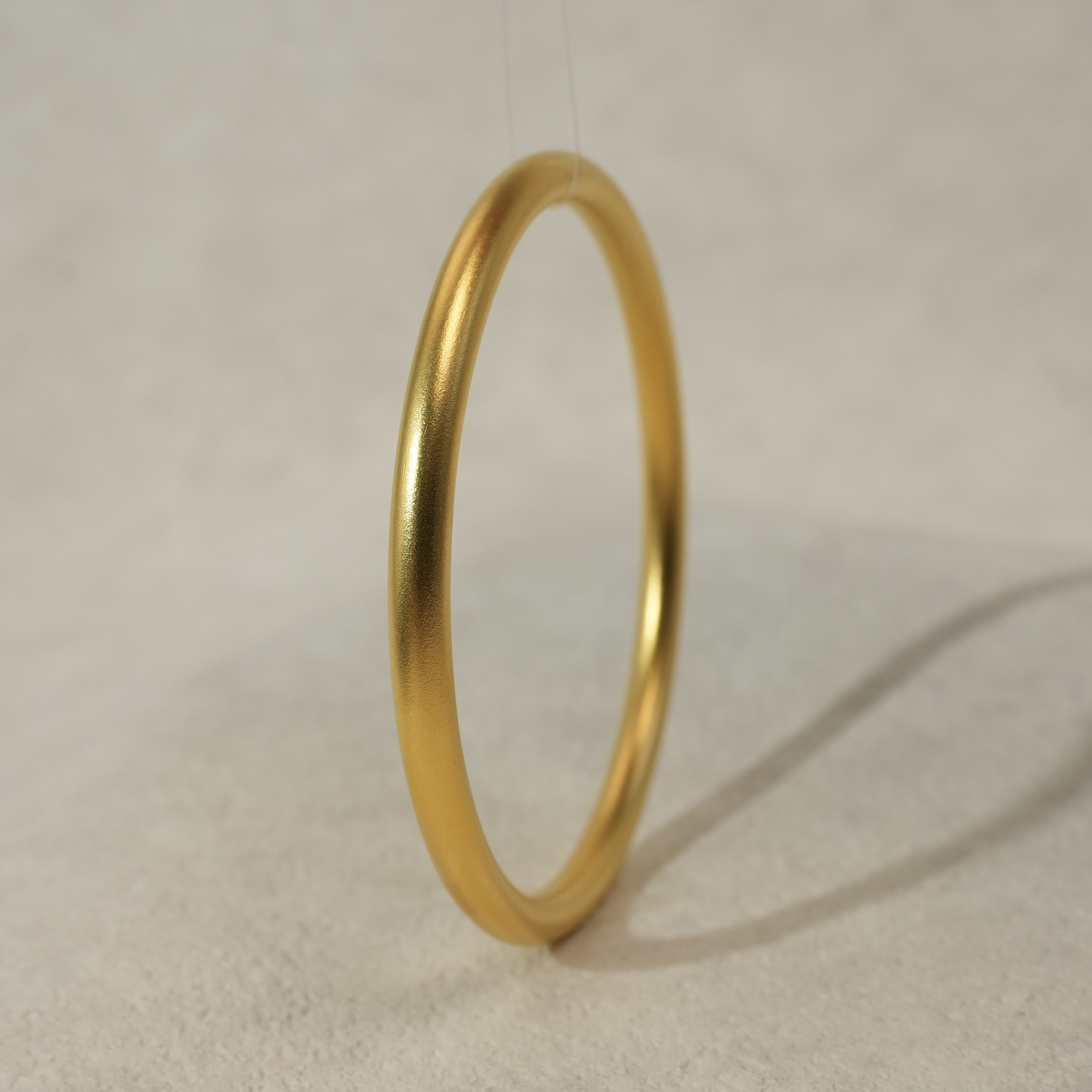 阿行•足金999【厚壁素圈】手镯古法磨砂投资金条-不支持七天无理由