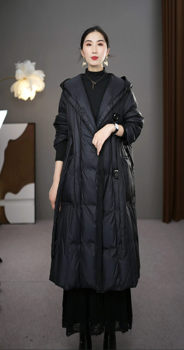 【爆款降价】冬季时尚款大码长款羽绒服宽松气质优雅百搭
