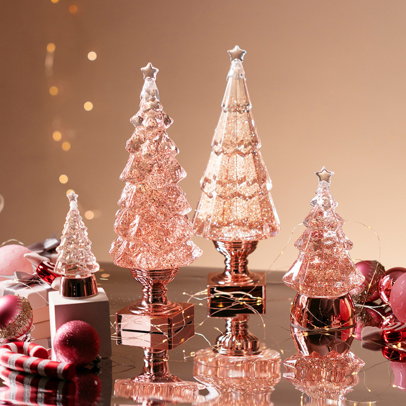 圣诞节生日礼物女生音乐盒摆件飘雪八音盒圣诞树礼品摆件桌面夜灯