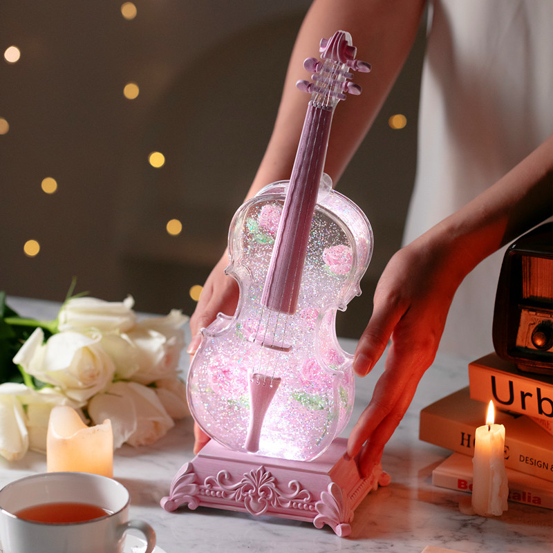 蓝牙小提琴音乐盒八音盒女生生日礼物女孩儿童房摆件圣诞节装饰品