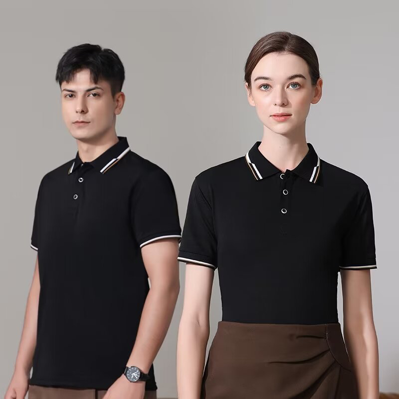工作服t恤定制polo衫翻领短袖装饰公司工装餐饮服装印字刺绣logo
