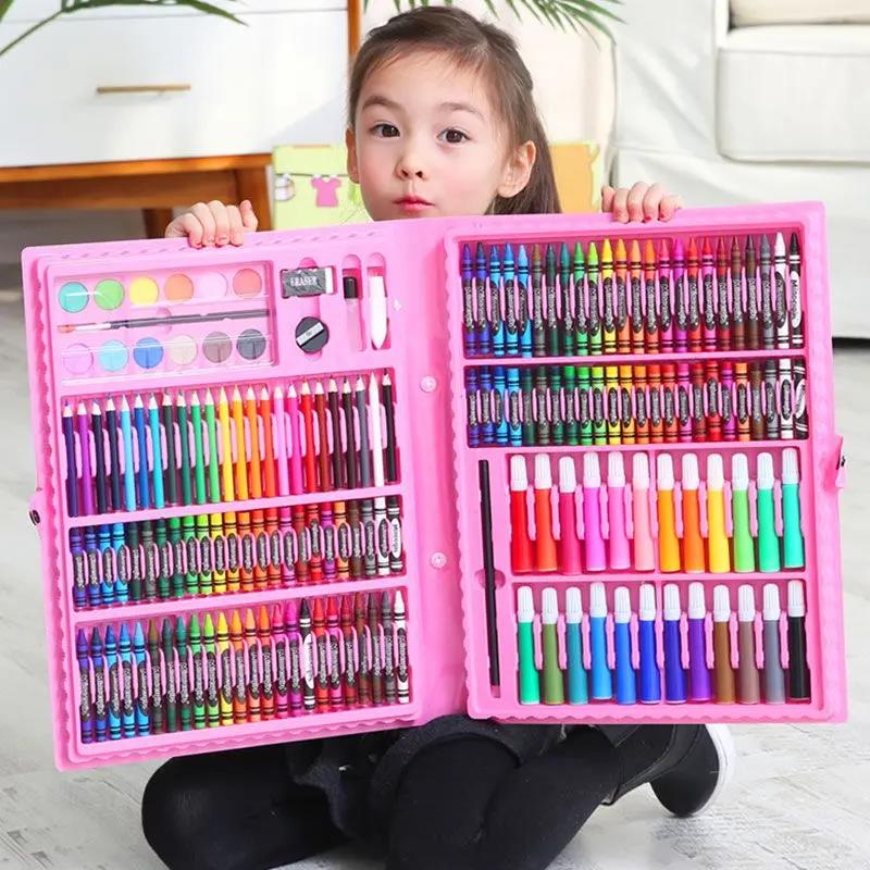 【新疆包邮】儿童水彩笔绘画套装送画本礼盒画笔蜡笔幼儿园礼物小