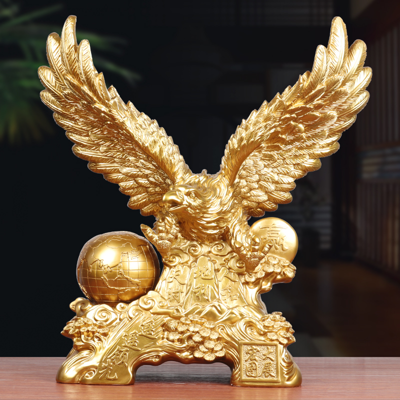 老鹰摆件大展宏图雄鹰地球客厅办公室公司装饰品乔迁开业送礼摆件