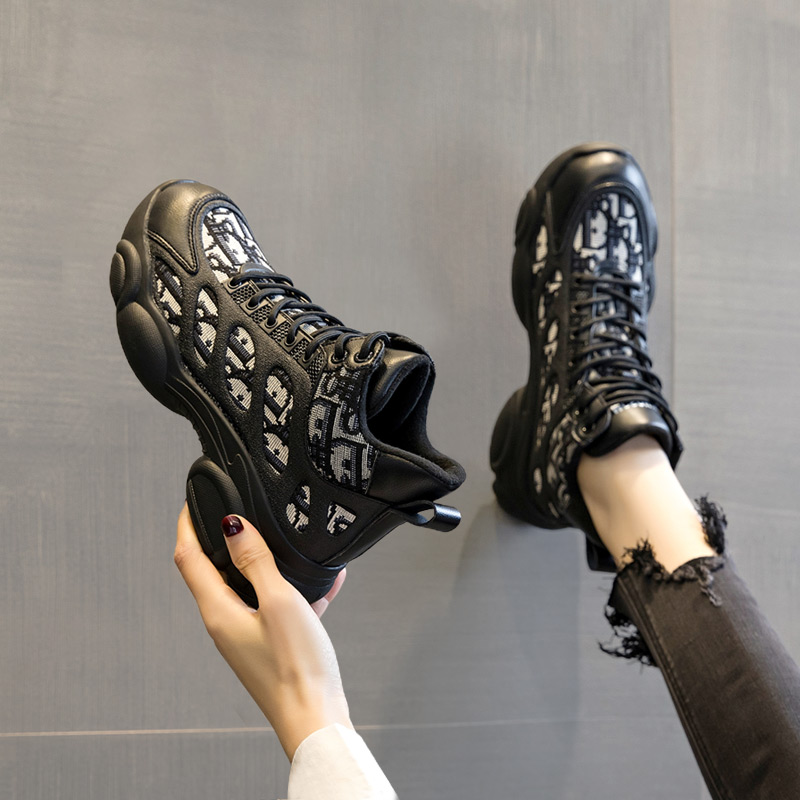 【7005】高帮网红老爹鞋女2025年秋冬季新款加绒厚底运动鞋