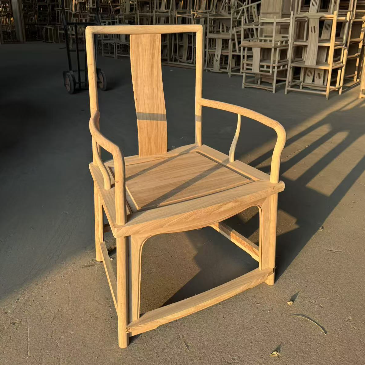 北方榆木全实木主椅太师椅新中式家用桌椅餐厅茶椅实木椅书椅