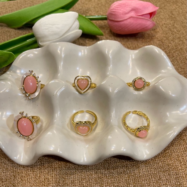 铜合金锆石戒指 【梨宝专享】秋冬季简约百搭甜美时尚镶嵌冰糖钻戒