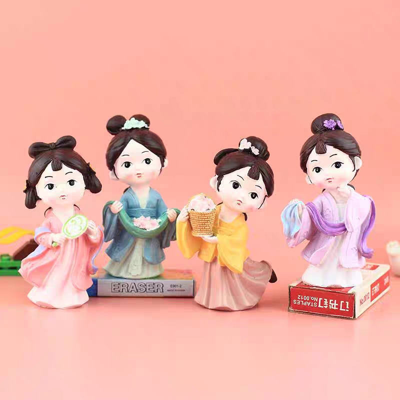 树脂古代美女四大美女国潮唐朝摆件博古架美女