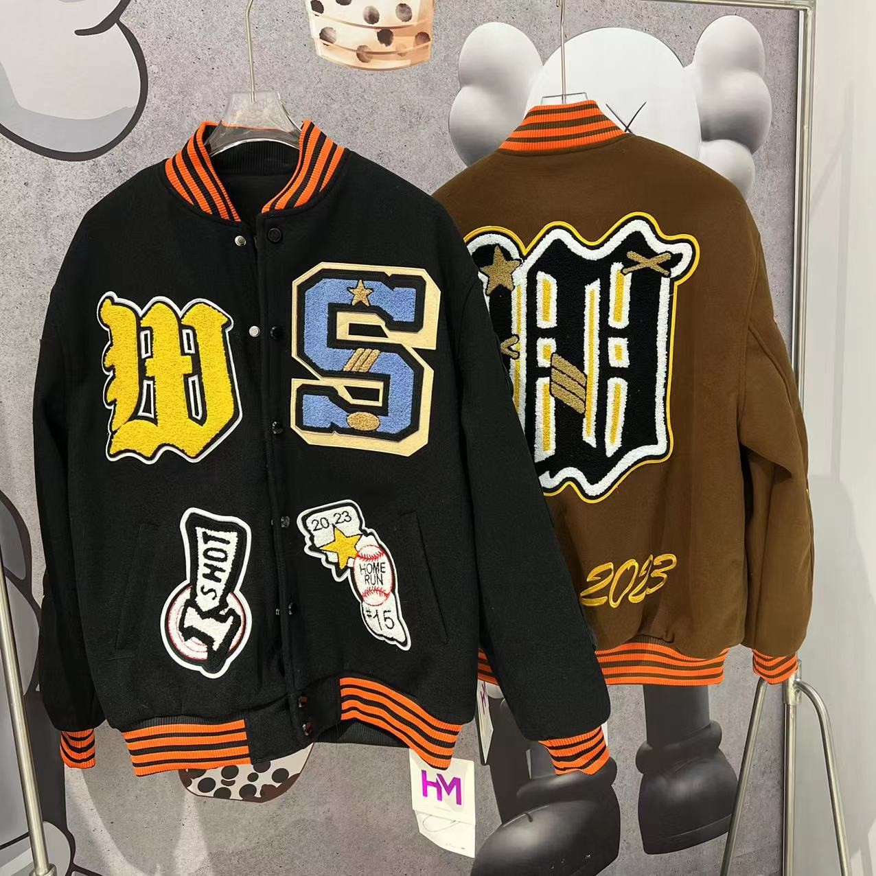 老男孩加厚加棉棒球服重工刺绣时尚休闲百搭情侣潮流夹克2293