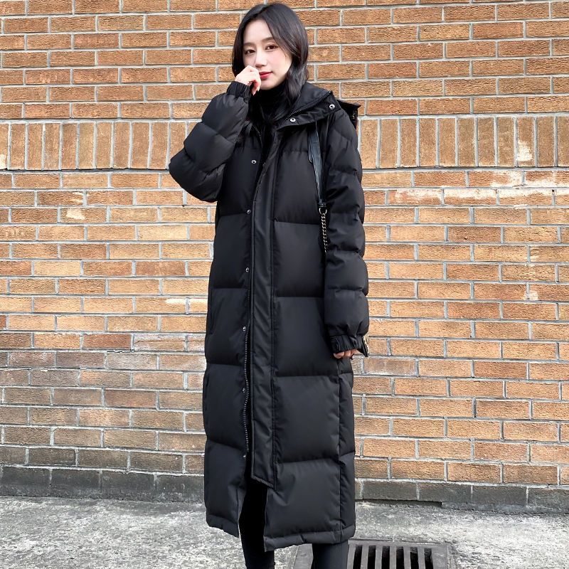 波司澄羽绒服男女新款冬长款黑色过膝加厚中戏学院韩版情侣爸爸妈