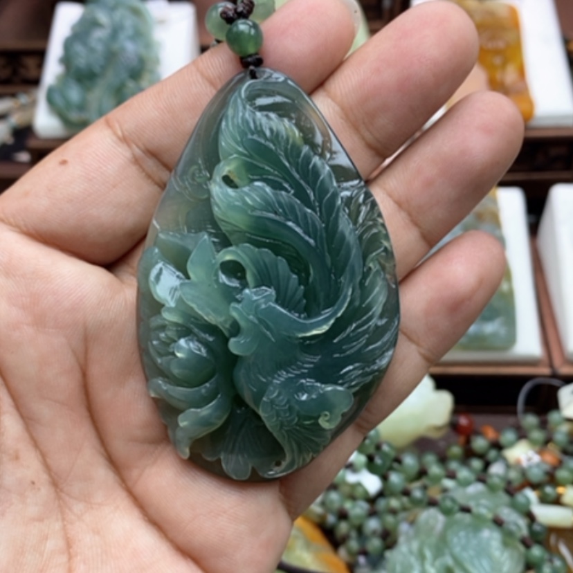【闪购商品】岫玉挂件未镶嵌美**画