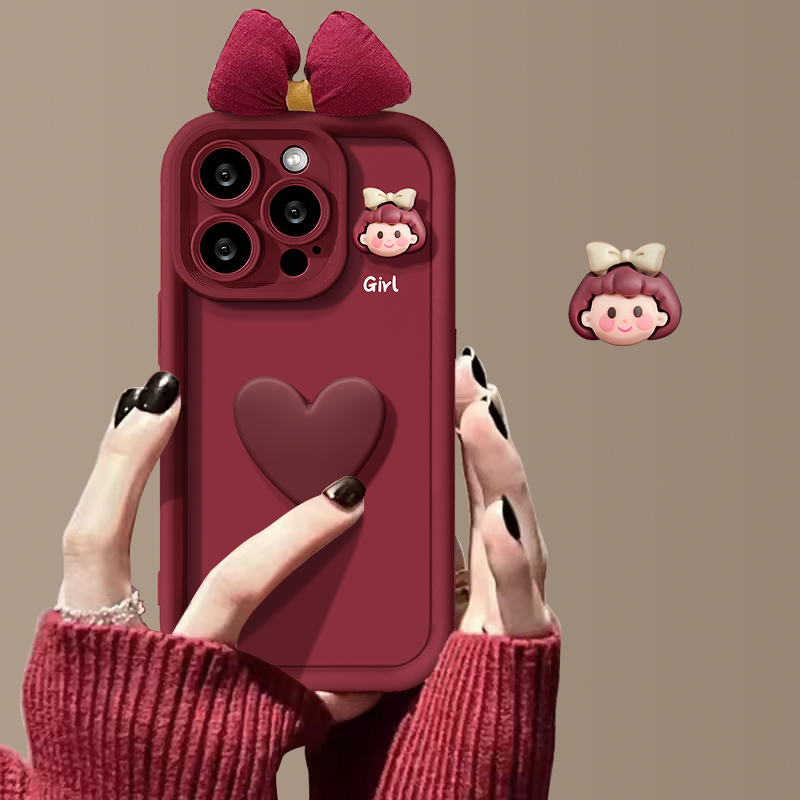 爱心公仔天眼阶梯苹果华为vivo/oppo小米iPhone15promax手机壳女