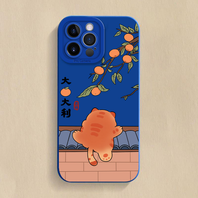 大吉大利橘猫适用苹果15pro/华为mate60/vivo/oppo/小米14手机壳
