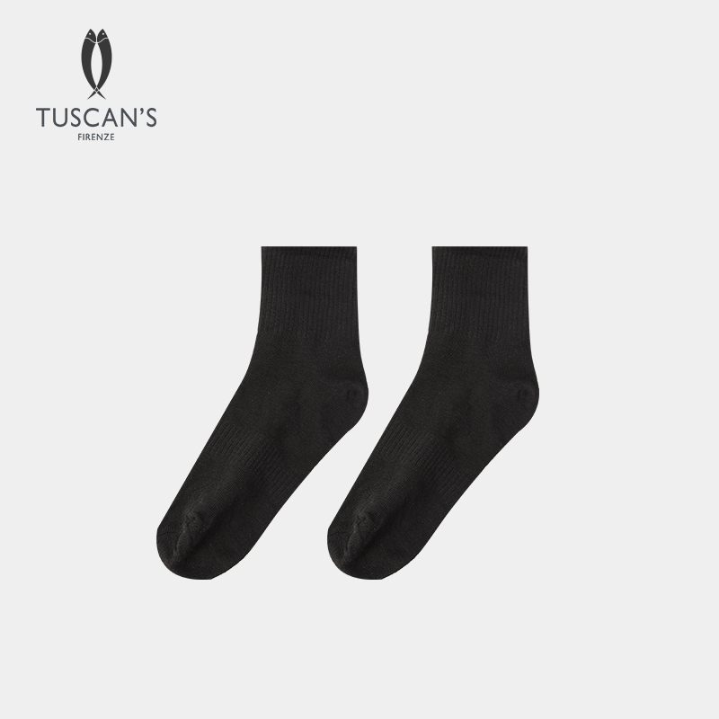 夏季纯色薄款透气4双装柔软亲肤透气中筒袜TS时代双鱼