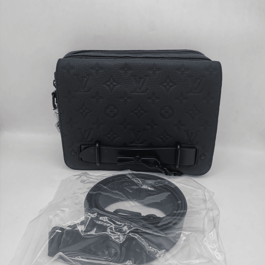 99新 LouisVuitton/路易威登 98新18006 黑老花压纹Steamer邮差包