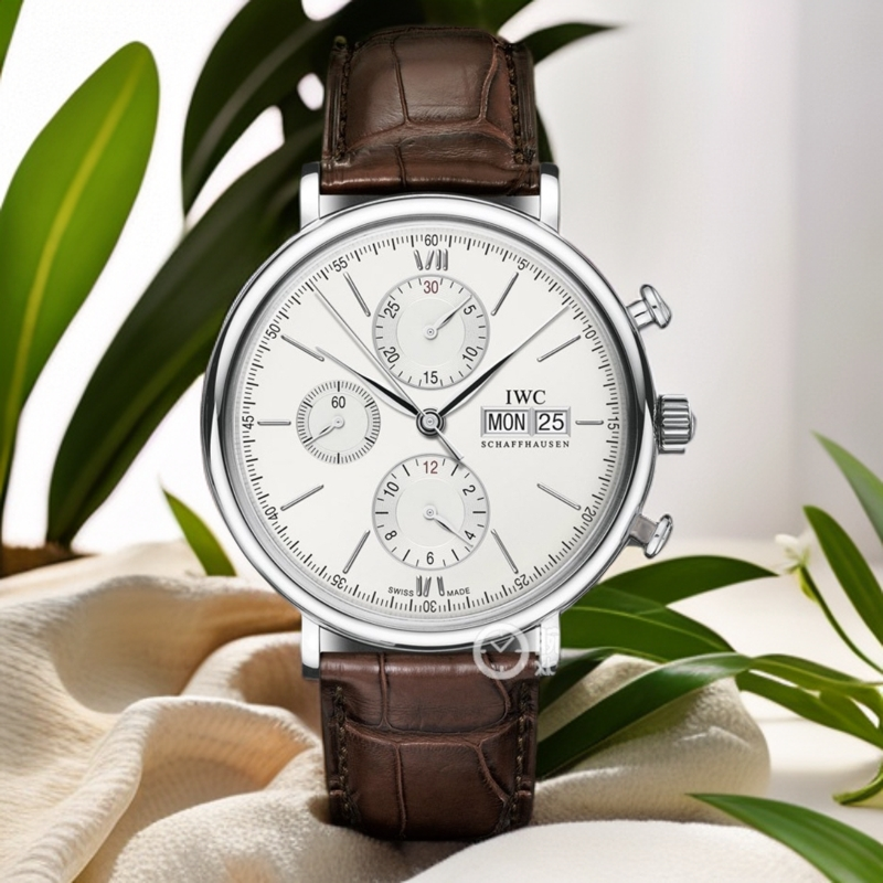 99新 IWC/万国 柏涛菲诺系列男士计时机械腕表/42表径/