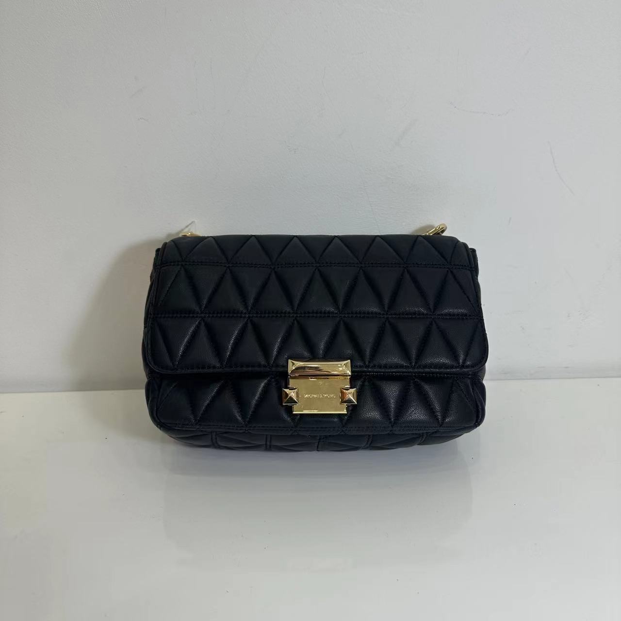 95新 MICHAELKORS/迈克高仕 醒奢空间/菱格纯色链条单肩 斜挎包