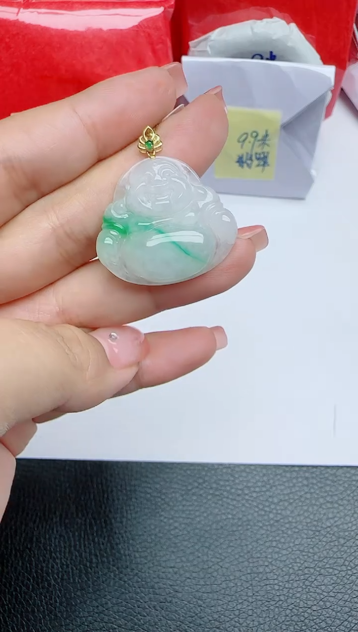 【闪购商品】翡翠吊坠(不含链)18K金镶嵌1