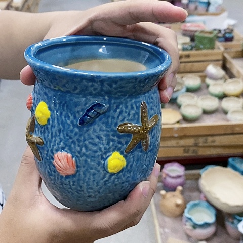 陶瓷20CM以下海洋之星高盆