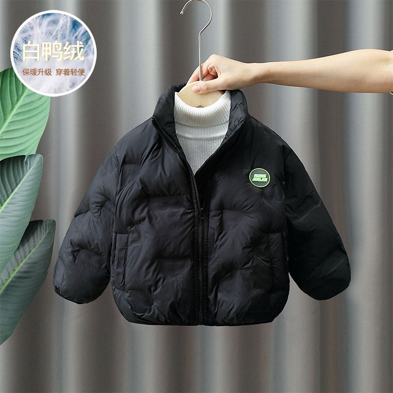 男童短款轻薄羽绒服新款白鸭绒洋气外套儿童加厚休闲冬装服