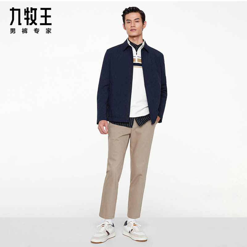 【百搭易打理】九牧王男秋冬商务立领简约防风茄克外套 TK1A-502/01