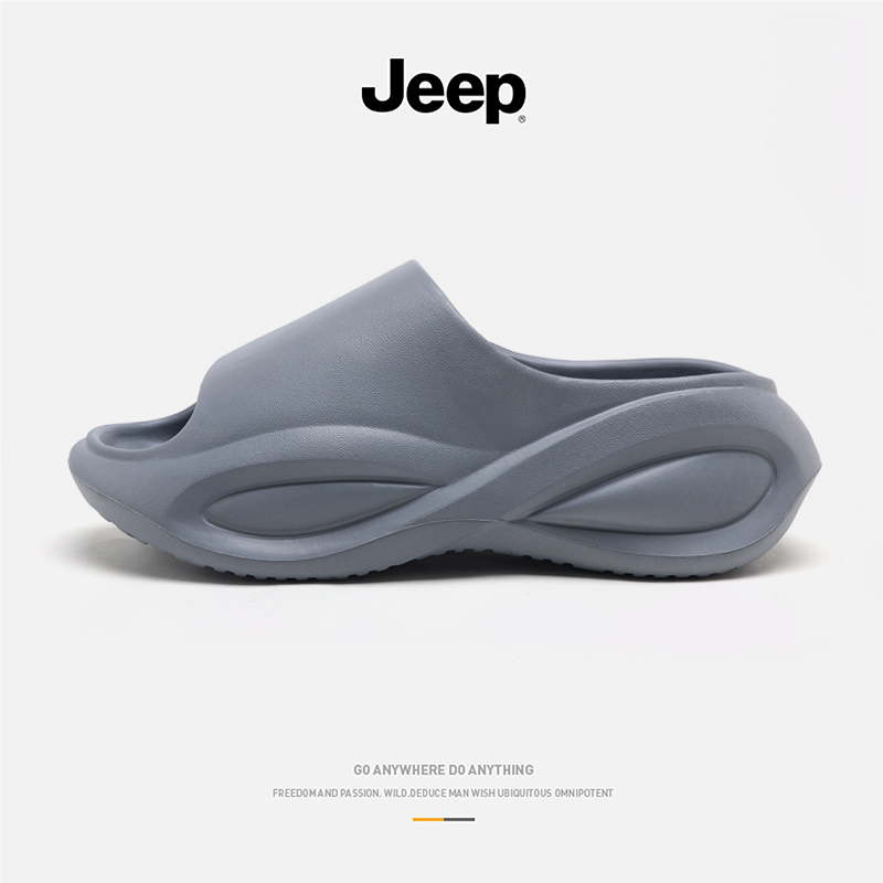 JEEP/吉普一字拖男款夏天防滑青春潮流耐磨男士厚底软底夏季户外