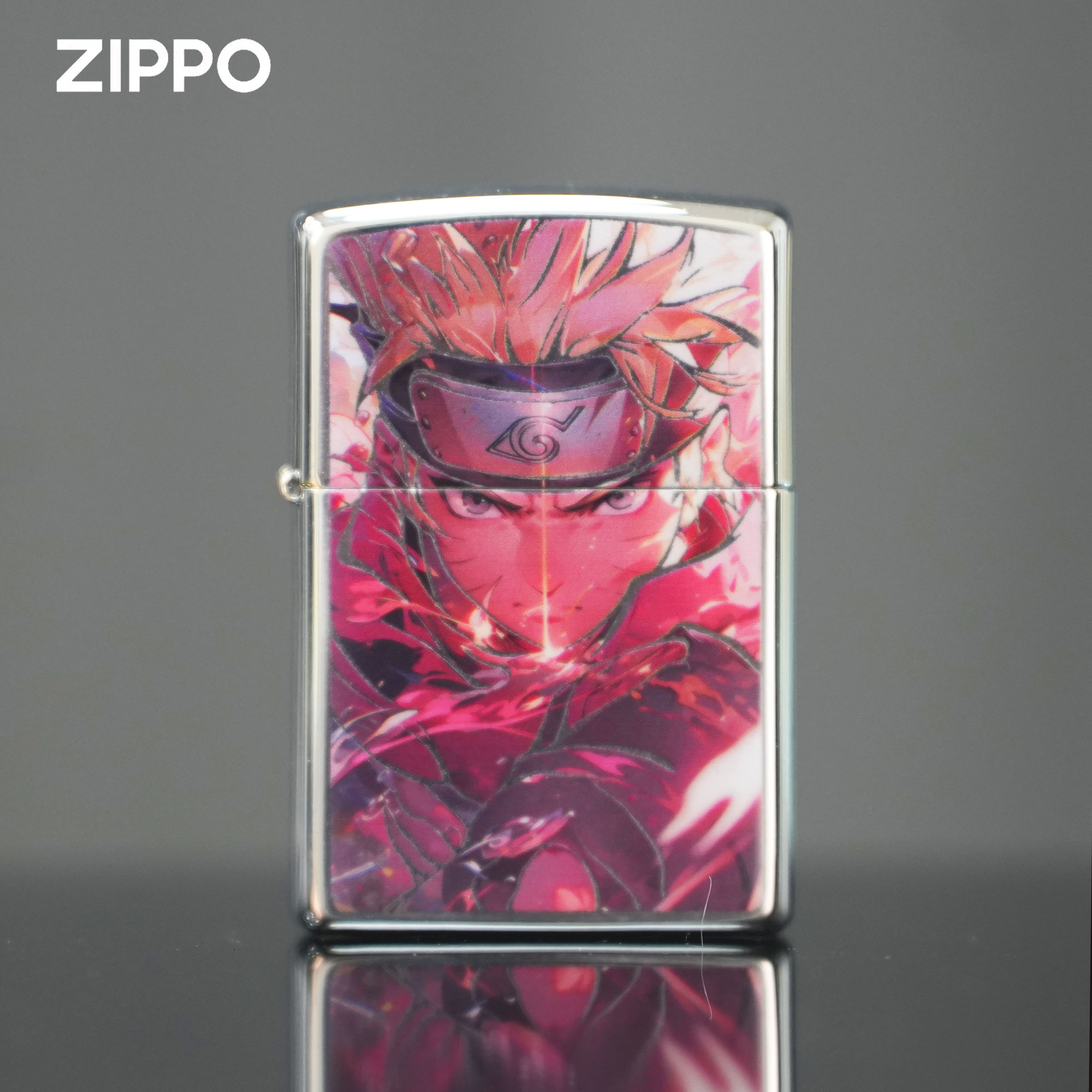 ZIPPO/之宝漩涡鸣人官方正品描银封釉工艺男士打火机镜面防风DYJ1
