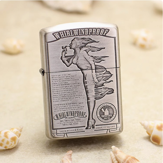 ZIPPO/之宝千语熏银盔甲风女官方正品打火机男士双面银色仿古DYJ1