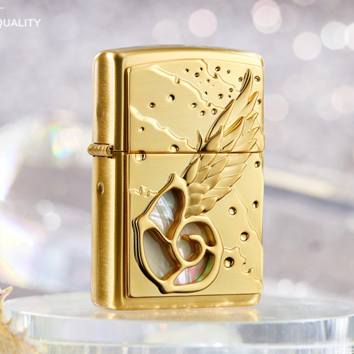 ZIPPO/之宝海洋天使官方正品翅膀徽章煤油送男友礼物男士镂空DYJ1