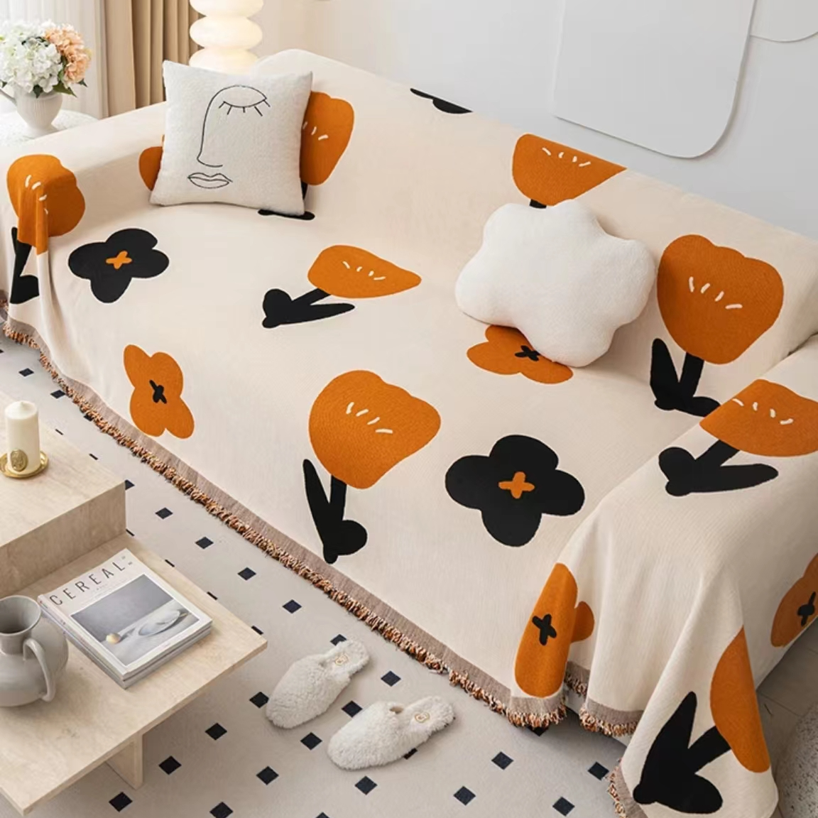 网红爆款雪尼尔沙发巾全盖布防猫抓四季通用沙发垫盖巾沙发毯防尘