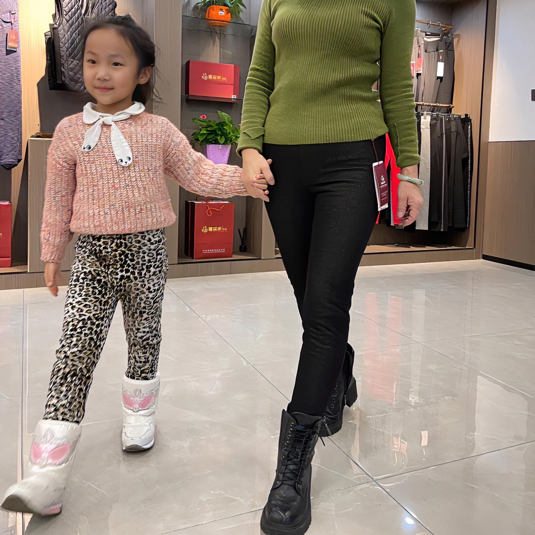 福森家网红时尚高腰儿童棉裤/纯棉花小棉裤/东北秋冬保暖加厚棉裤