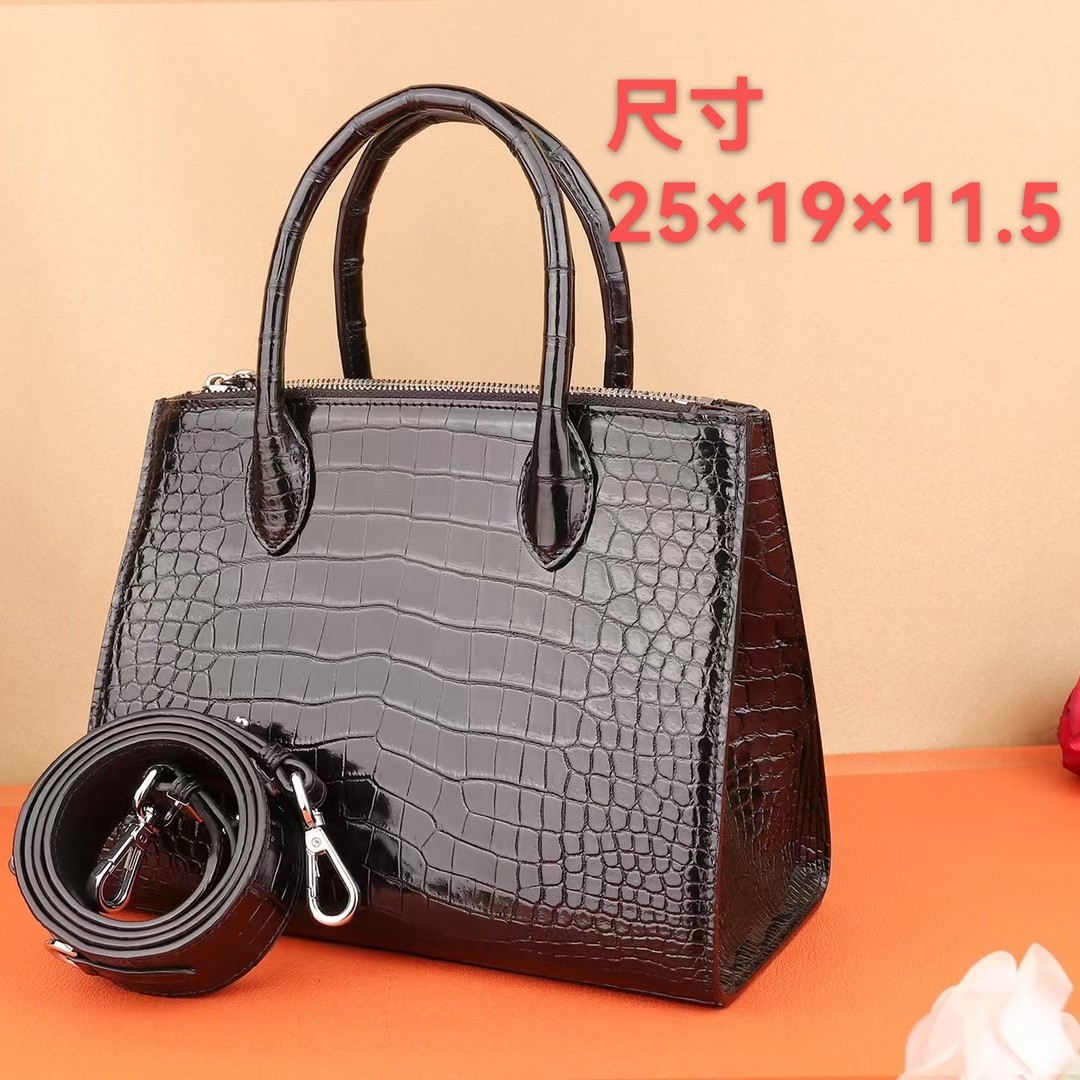 女士鳄鱼包包真鳄鱼皮手工缝制大气典雅容量大实用性强真皮高端