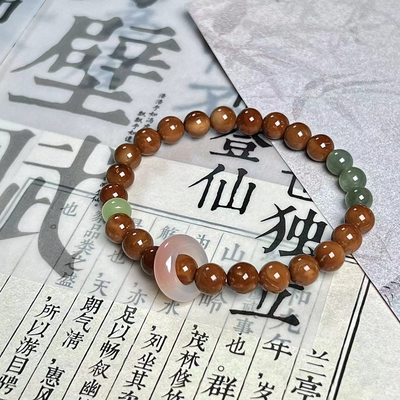 【温柔强盗】藕粉跑环和小田设计款 特级库克（卡6）菩提手串文玩手串
