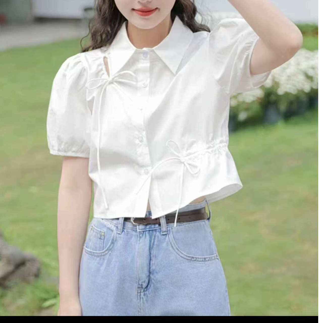 （以直播间为准）2024年新款短袖衬衣扣好自买网络爆款衬衫气质蓝色