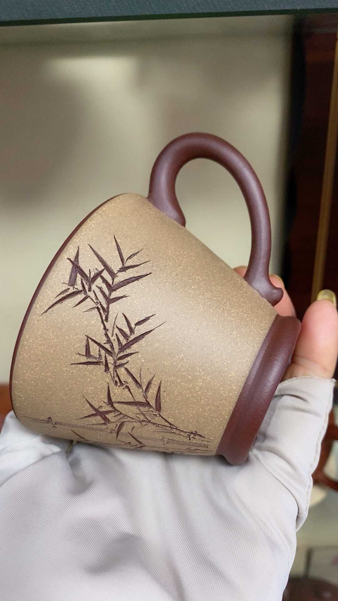 原矿底槽清粉段泥刻绘半手工精制主人杯容量130毫升