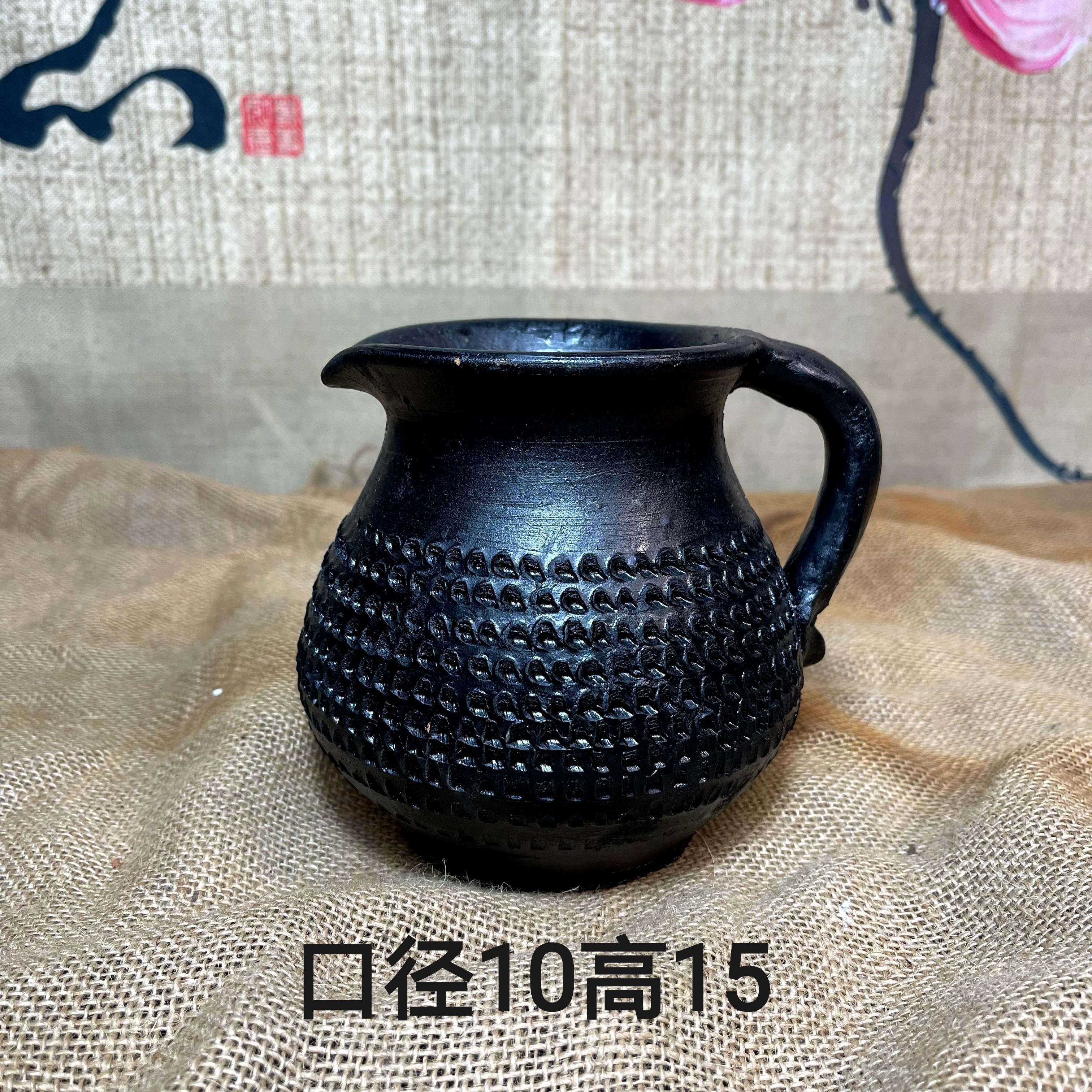 手工复古粗陶花瓶花器陶罐插干花水培鲜花栽培透气土陶罐