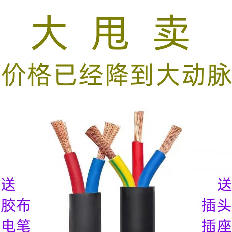 国标电缆线2芯45芯1.5/2.5/46平方铝合金软线室外护套线3芯电源线