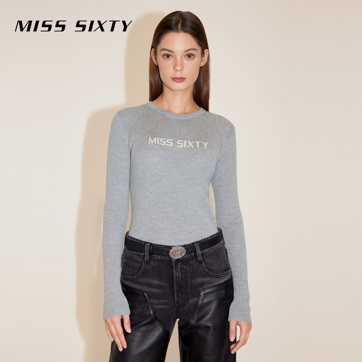 【小玉专属】Miss Sixty毛针织衫字母24K修身打底新年4505
