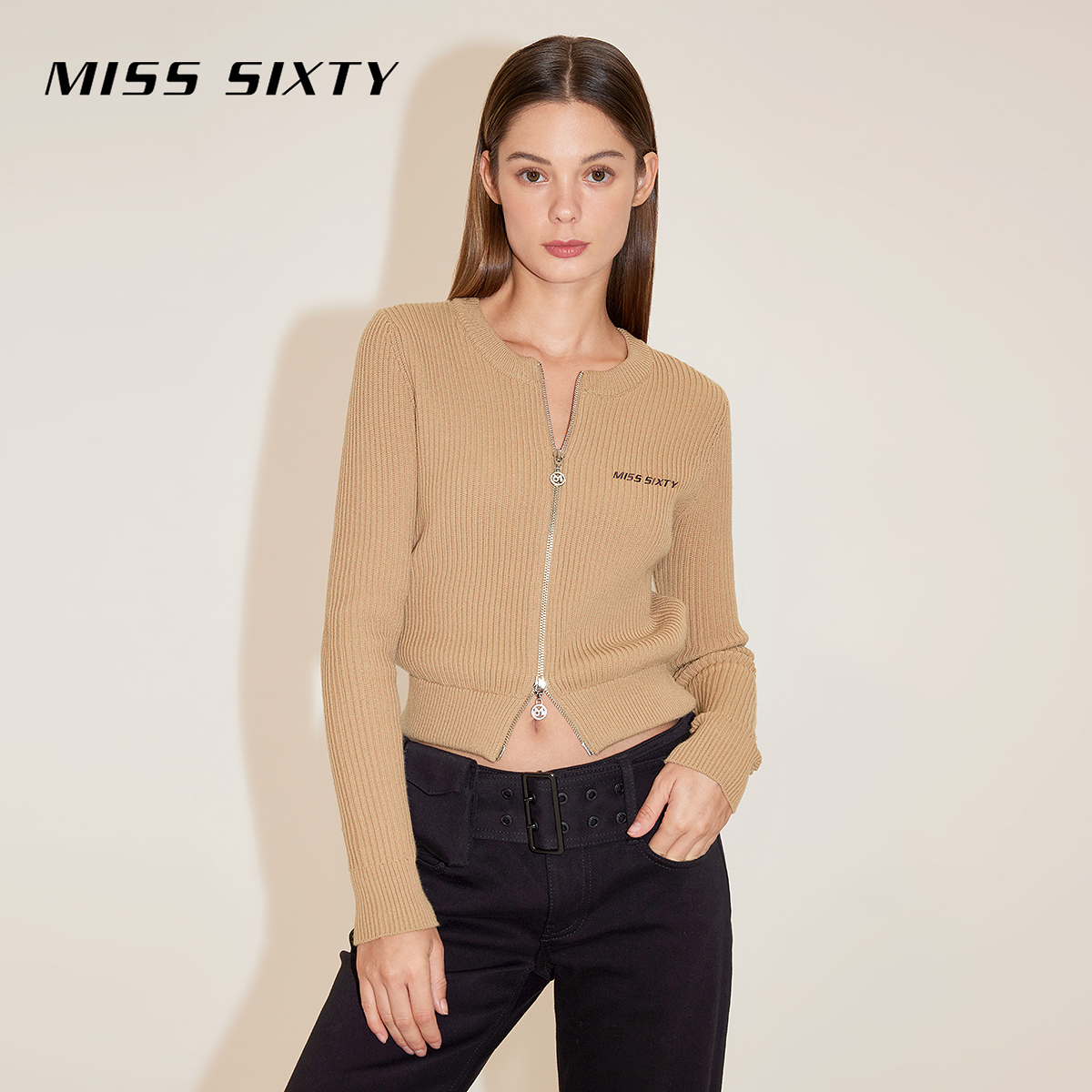 【小玉专属】Miss Sixty春毛织外套双头拉链休闲开衫百搭显瘦5450